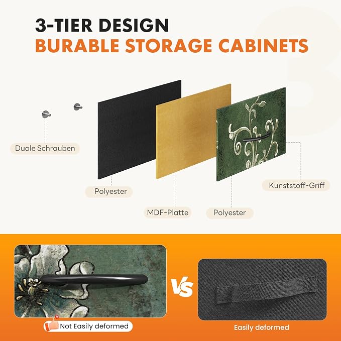 DUMOS 9 Drawer Dresser for Bedroom, Storage Organizer Chest of Drawers | Fabric - Image 4