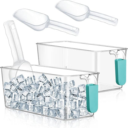 Havawish Ice Storage Bin and Flexible Scoop Set Plastic Freezer Bin by Havawish