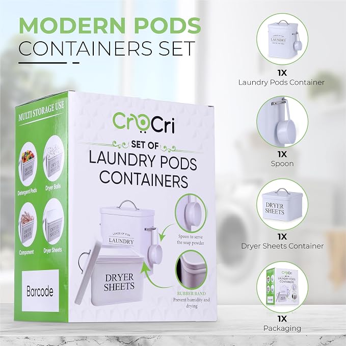 Metal Laundry Detergent Container Set - Image 2