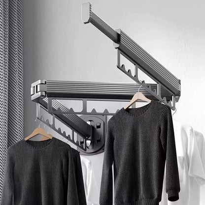 Wall Mounted Drying Rack, 220LB Capacity Tri-Fold Aluminum Clothes Airer - Image 8