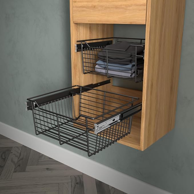 Classic 16.5" Closet Wire Basket in Matte Black - Image 3