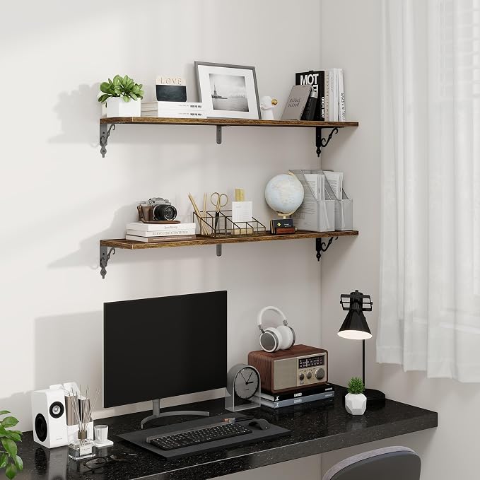 Fun Memories 40 Inch Floating Shelves Wall Mounted, 8 Inch Deep Wall Shelves - Image 2