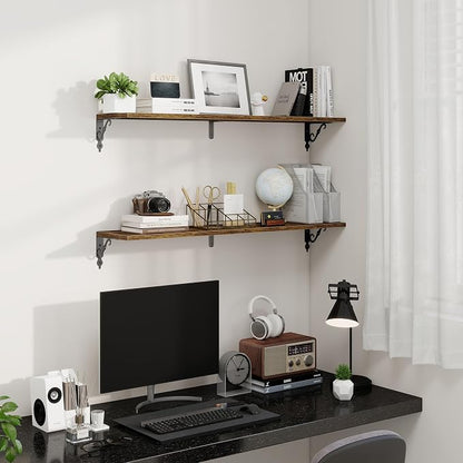 Fun Memories 40 Inch Floating Shelves Wall Mounted, 8 Inch Deep Wall Shelves - Image 2