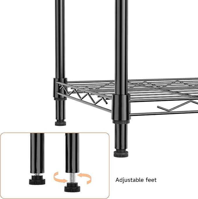 IZEUK 4 Tier Metal Wire Shelf Unit, Living Room or Laundry Room, 17.7" W x - Image 6