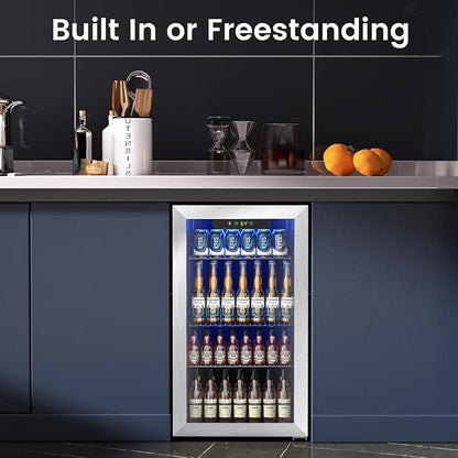 Mini Fridge 130 Can Beverage Refrigerator Cooler, 3.2 Cu.Ft Drink Fridge - Image 4