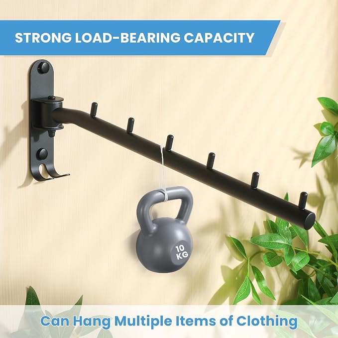 Mooche Swing Clothes Hanger Rack, Garment Racks Folding Clothes Bar Wall Mounted - Image 6