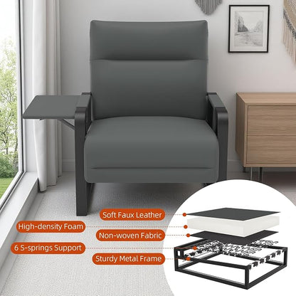 Upholstered Accent Sofa, Modern Faux Leather Chair - Image 6
