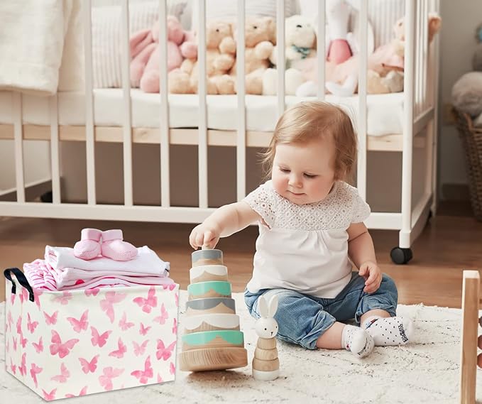 Rectangular Butterfly Basket Kids Baby Storage Basket Cute Toy Storage Bin - Image 3