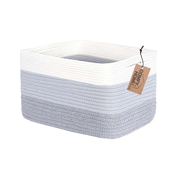 COMFY-HOMI Cotton Rope Woven Basket by COMFY-HOMI