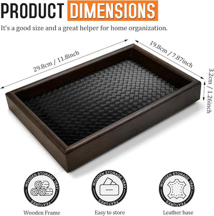 Wooden Valet Tray Desk Organizer - Image 3