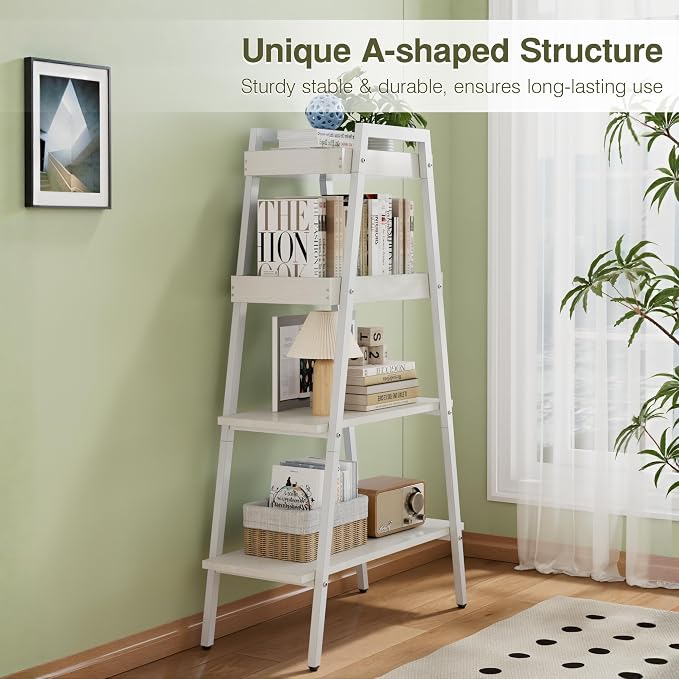 VECELO Ladder Shelf, 4-Tier Bookshelf - Image 5