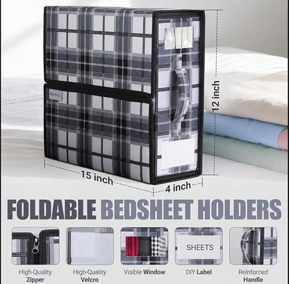 4 Pack Bed Sheet Organizer and Storage - Image 9