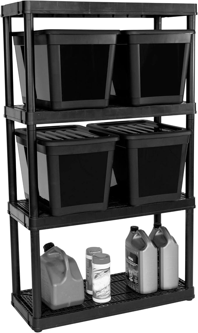 Gracious Living 4 Shelf Fixed Height Ventilated Medium Duty Shelving Unit - Image 7