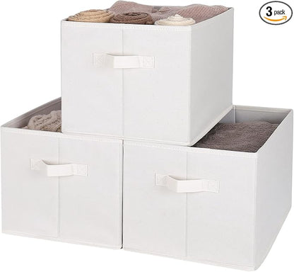 WUIKE 3 Pack Extra Large Fabric Storage Bins, Sheets and Blankets by WUIKE