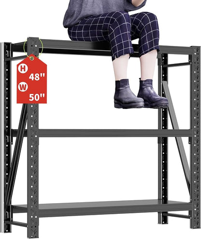 Garage Shelving Unit Rustproof 50“W Heavy Duty Storage Shelves Easy Assembly 3 - Image 4