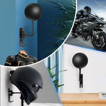 Kikerike Motorcycle Helmet Rack Wall Mount 180 Degree Rotation Metal Bike - Image 7
