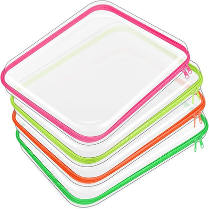 Hoolerry 4 Pcs Hard Clear Zipper Case Makeup Bags Plastic Pencil Pouch by Hoolerry