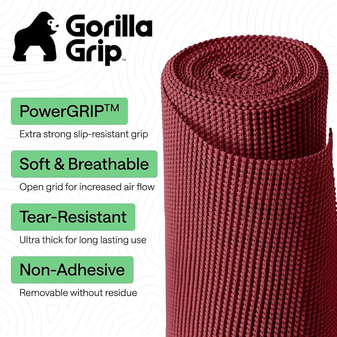 GORILLA GRIP powerGRIP Drawer Shelf and Cabinet Liner, Thick Strong Hold - Image 2