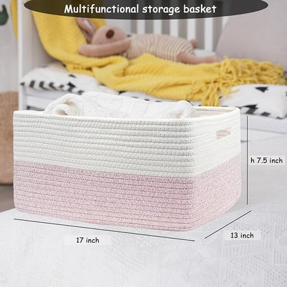 COMFY-HOMI Cotton Rope Woven Basket - Image 4