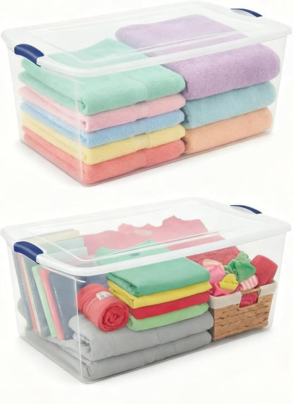 2-Pack 105 Quart Heavy Duty Plastic Storage Bins, Stackable Containers - Image 5