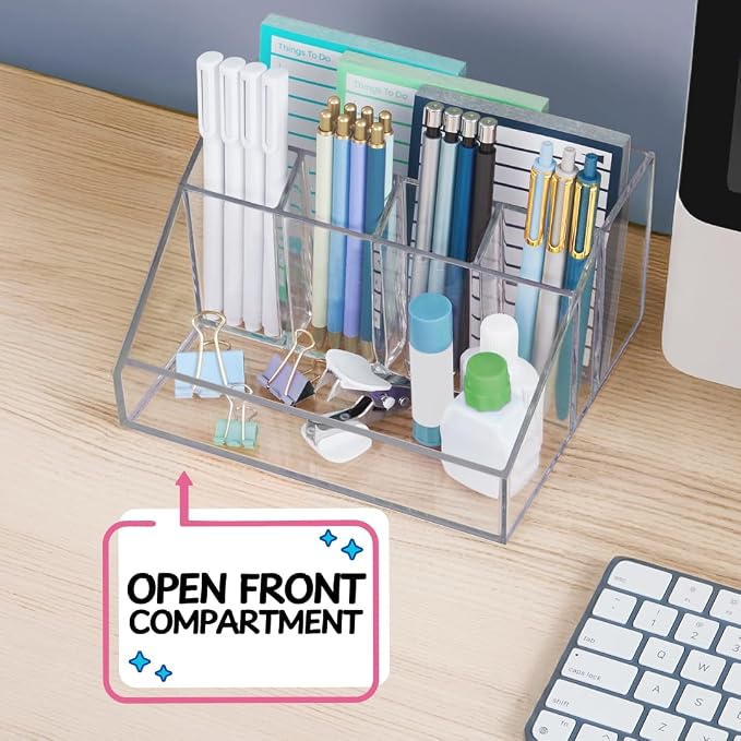 STORi Stackable Desk Organizer, 6 Compartment Caddy - Image 7