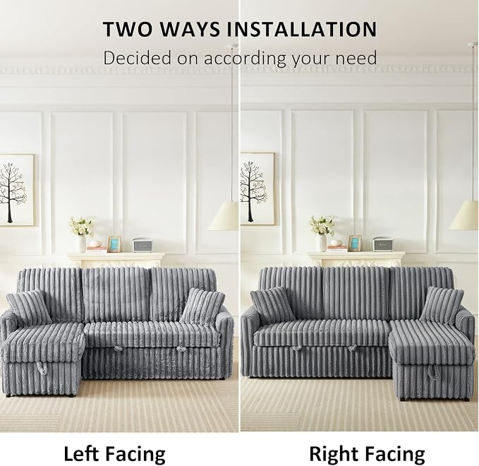 KCGKCG Sleeper Sofa Bed, 81” Pull Out Couch Bed - Image 7