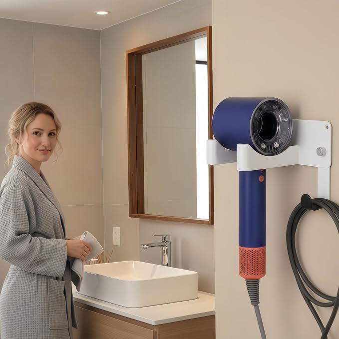 Dyson Hair Dryer Holder, Blow Dryer Holder Self Adhesive Hair Dryer Holder Wall - Image 7