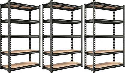 REIBII Set of 3 Storage Shelves 5 Tier Garage Shelving Heavy Duty Load 2000LBS by REIBII