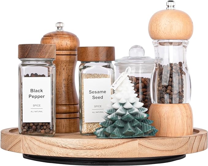 Wood Lazy Susan Organizer Kitchen Turntable - Image 3