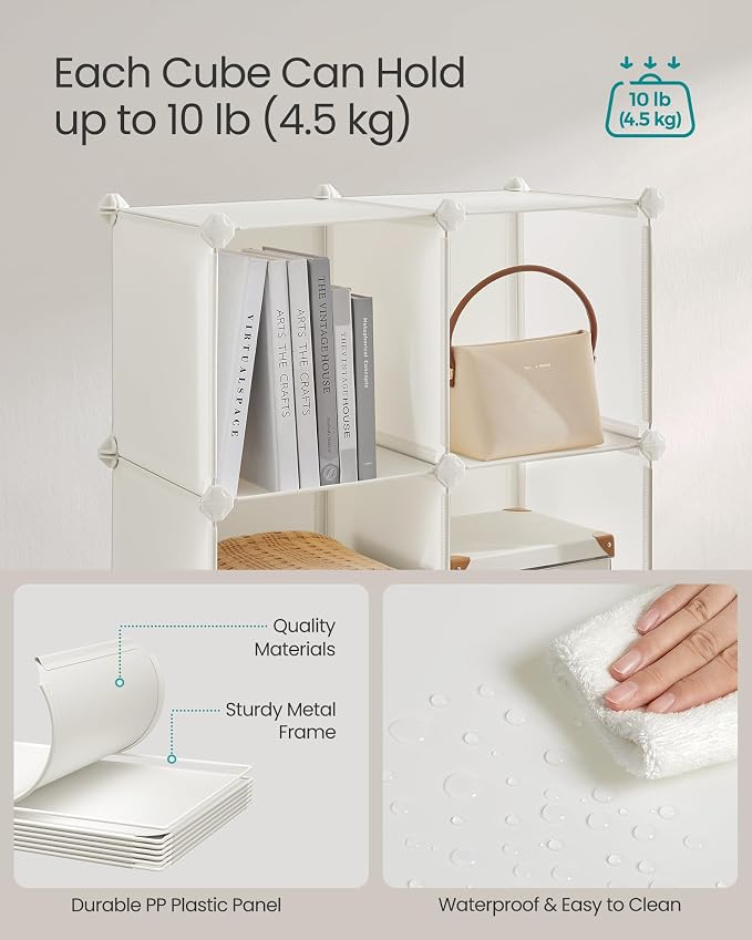SONGMICS Cube Storage Organizer, Closet Storage Shelves, DIY Plastic Closet - Image 4
