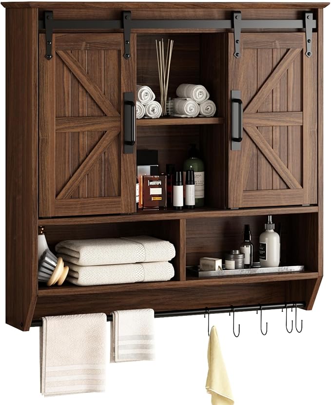 RUSTOWN Farmhouse Bathroom Wall Storage Cabinet by RUSTOWN