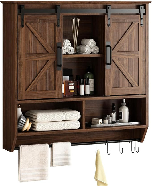 RUSTOWN Farmhouse Bathroom Wall Storage Cabinet by RUSTOWN