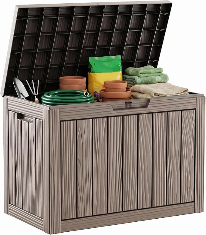 50 Gallon Deck Box for Outdoor and Indoor Use, Outdoor Storage Box for Picnic by GYMHILL