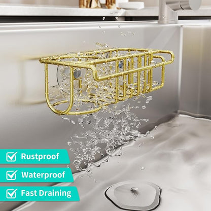HapiRm Sponge Holder for Kitchen Sink, No Drill Kitchen Sink Caddy Organizer - Image 3