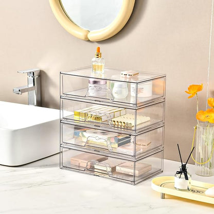 3 Pack Stackable Makeup Organizer, 12.1''L Acrylic Bathroom Organizer and - Image 5