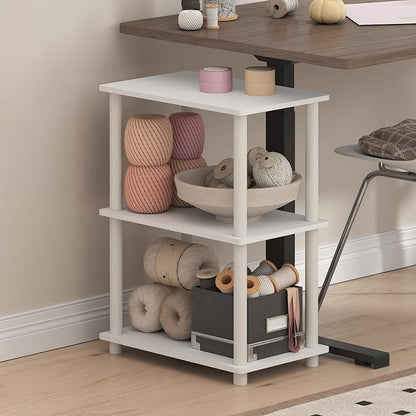 Furinno Turn-N-Tube Storage Shelves, 3-Tier Book Shelf, Corner Shelf, Toolless - Image 2