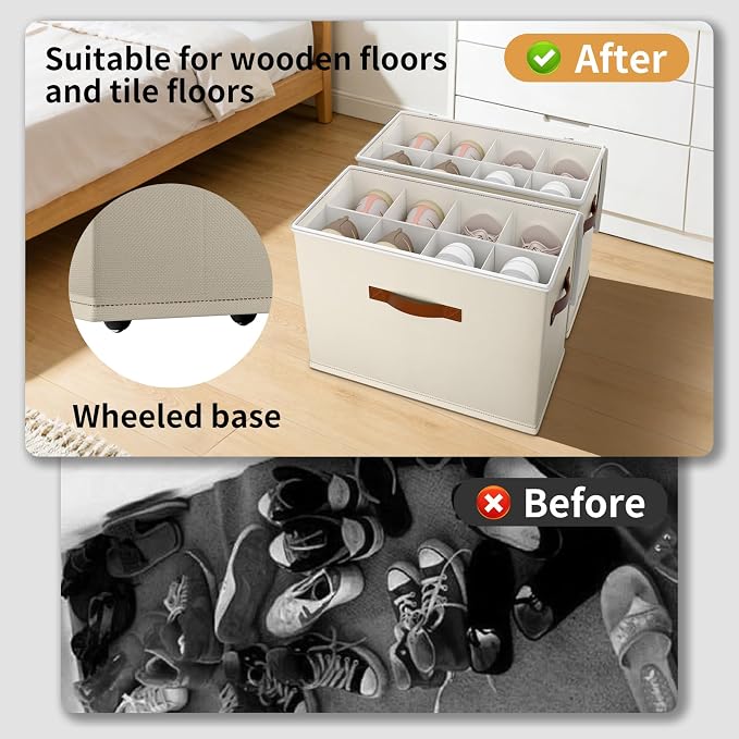 2 Pack Shoe storage Organizer for closet - Image 2