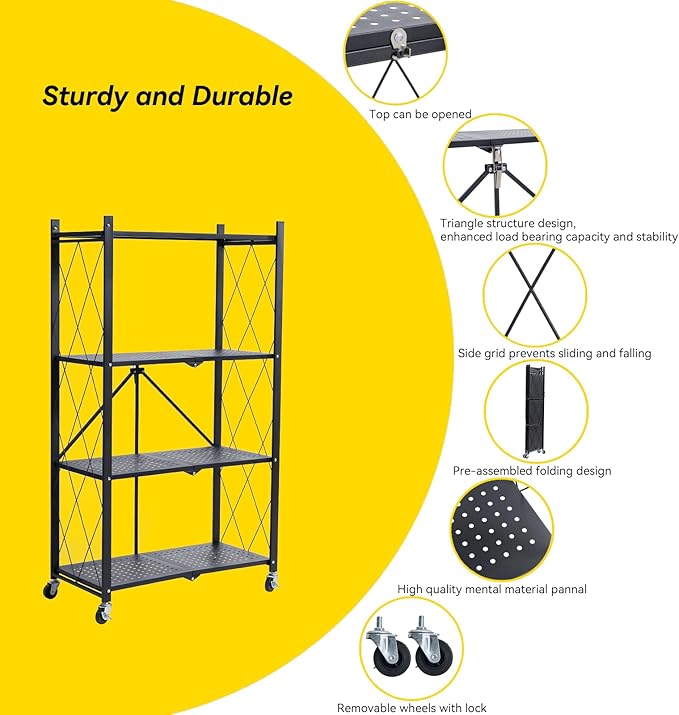 BRIAN & DANY 4-Tier Foldable Storage Shelves - Image 4