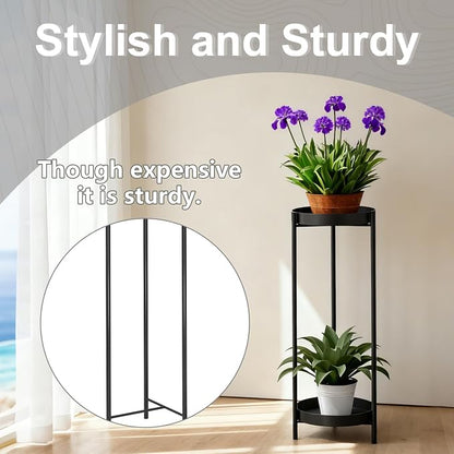 30" Plant Stand, 2 Tier Metal Flower Plants Holder - Image 4