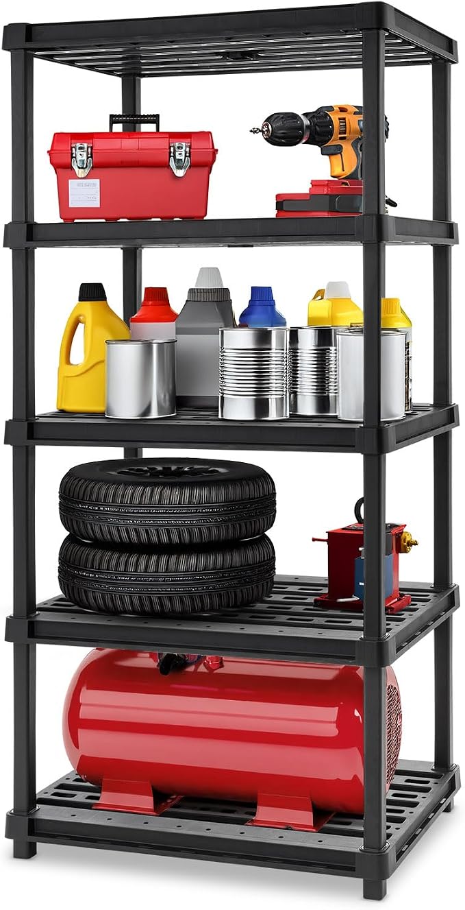 IRIS USA 5-Shelf Extra Heavy Duty Deep Plastic Storage Shelves, 1000lb Capacity by IRISUSA