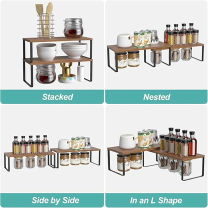 NEX Cabinet Organizer Shelf, Spice Rack, Stackable Kitchen Shelves Organizer - Image 6