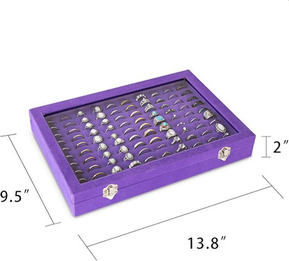 Frebeauty Ring Organizer Tray 100 Slots Ring Holder - Image 2