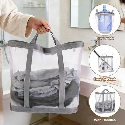 uxcell Collapsible Laundry Basket, Mesh Hamper - Image 3
