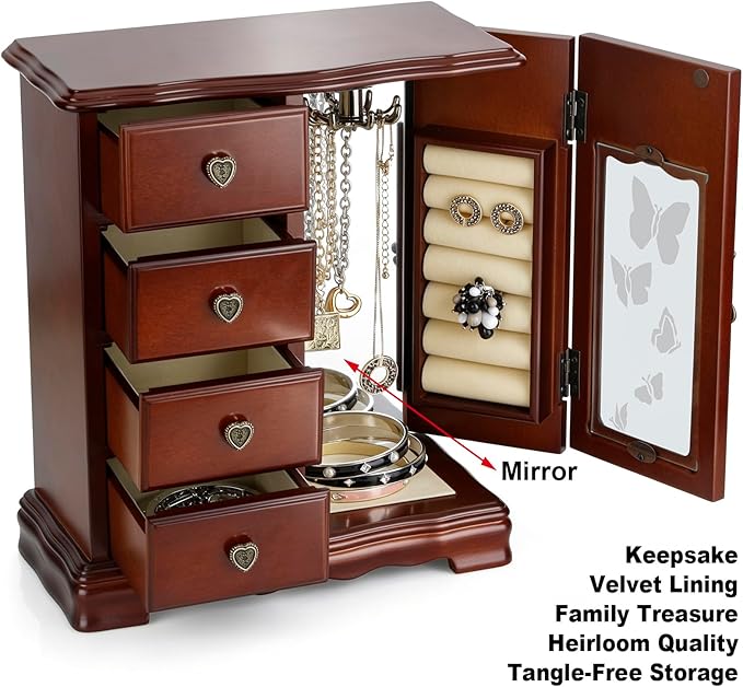 RR ROUND RICH DESIGN Solid Wood Jewelry Box - Image 5