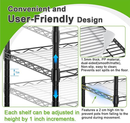 5-Tier Greenhouse with Caster Wheel, Each Shelf Height Adjustable Metal Plant - Image 3