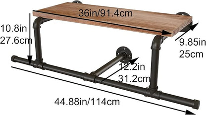 36In Industrial Pipe Clothing Rack - Image 7