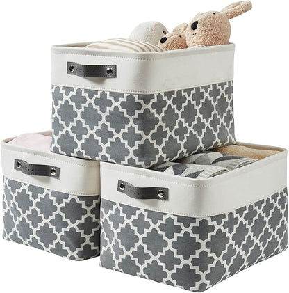 DECOMOMO Grey Storage Bins Fabric Storage Baskets by DECOMOMO