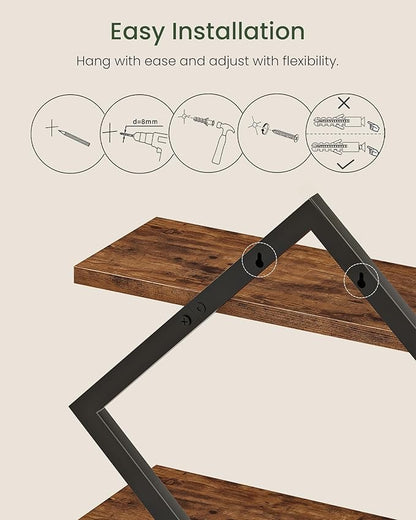 CHOEZON Floating Shelves, 2-Tier Hanging Shelves, Wall Shelf Set of 2, Wall - Image 5