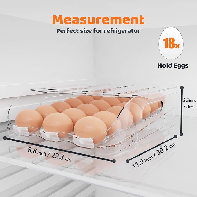 Egg Holder for Fridge, Automatic Steady Rolling Egg Dispenser - Image 5