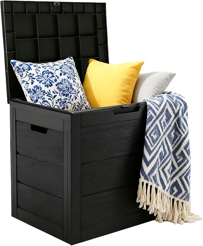 35 Gallon Outdoor Storage Box Waterproof, Deck Boxes Outdoor Waterproof by Unknown